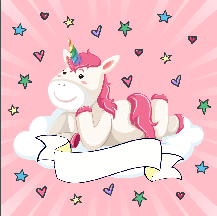 pink unicorn invitation