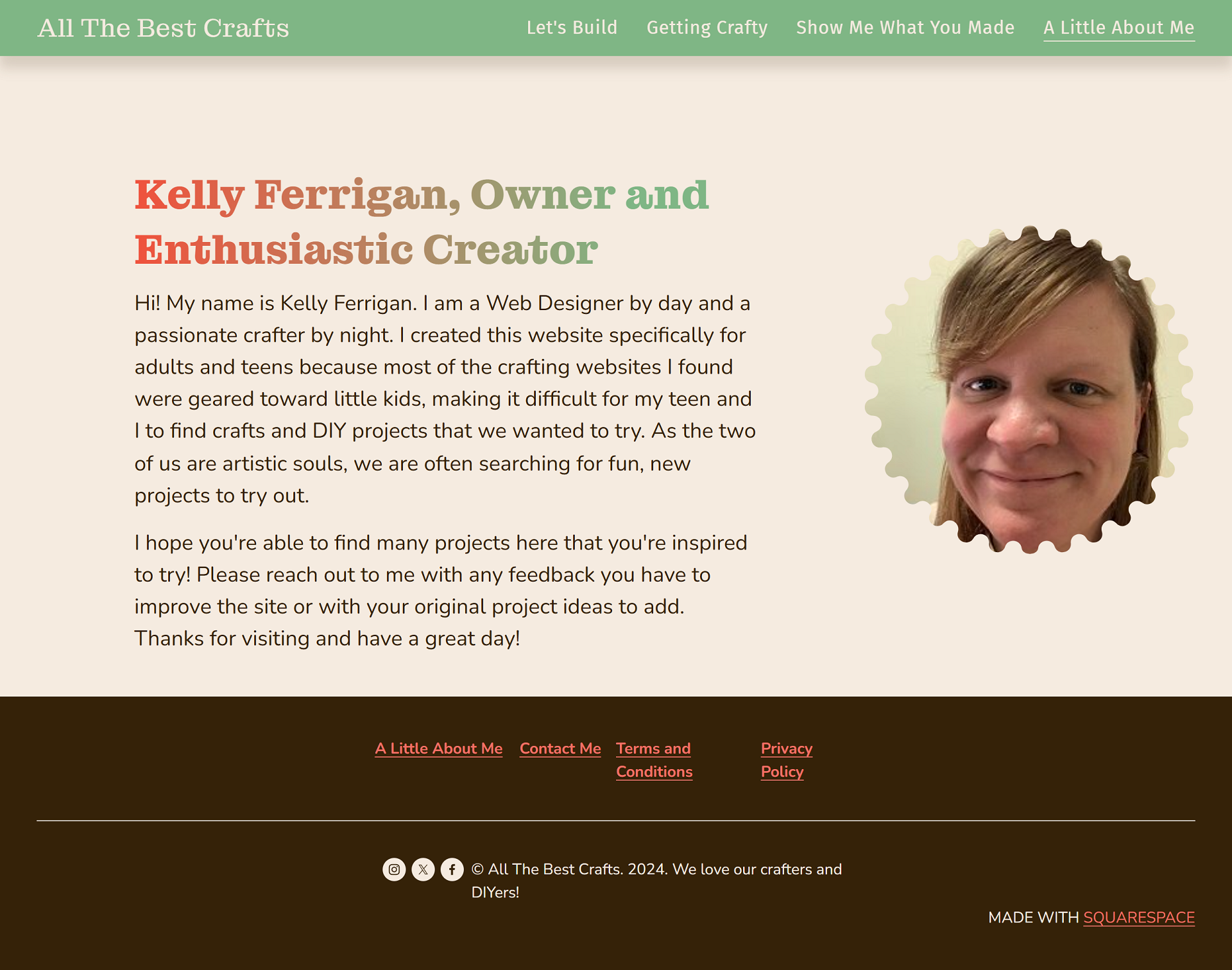 Squarespace About page sample