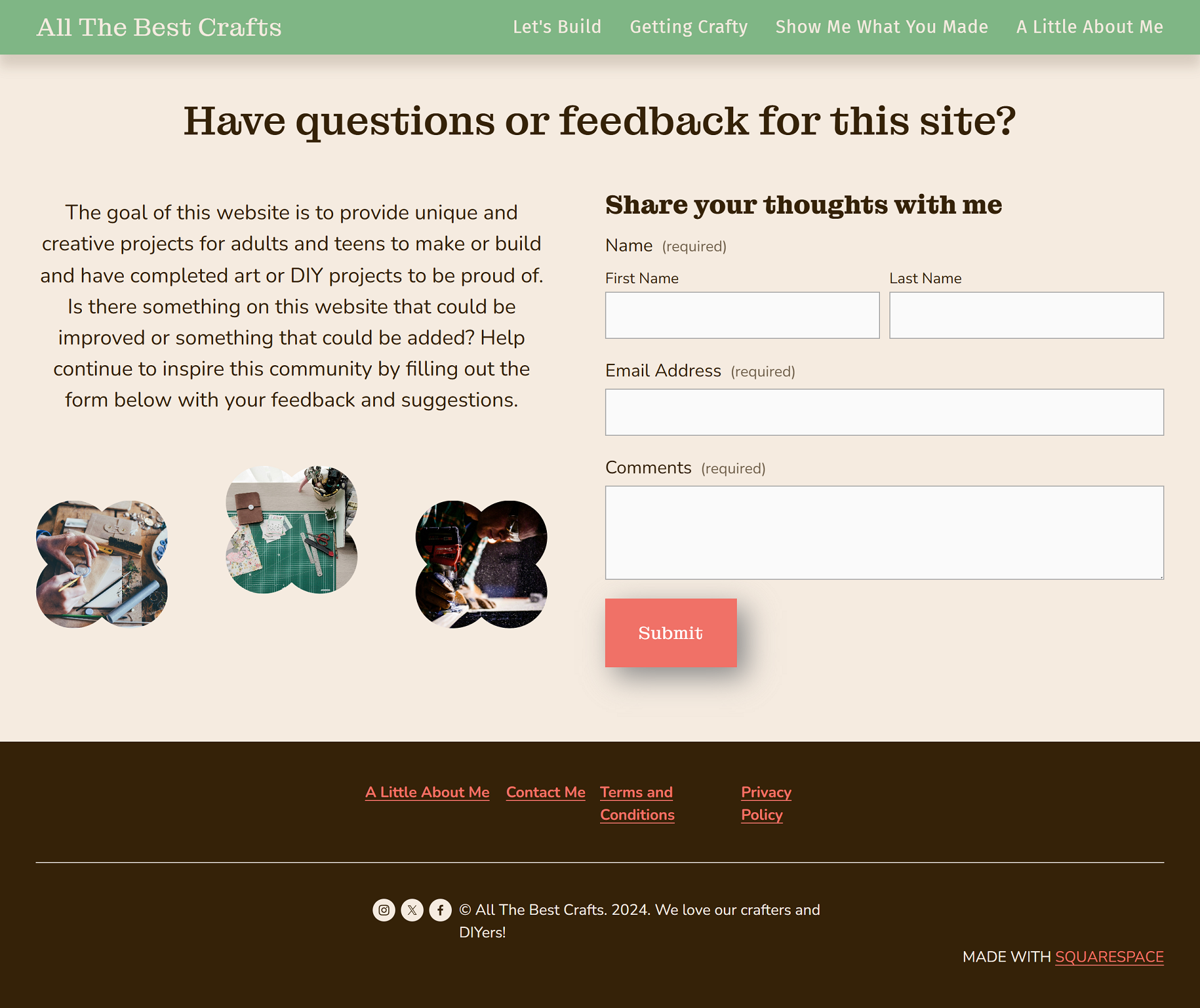 Squarespace contact page sample