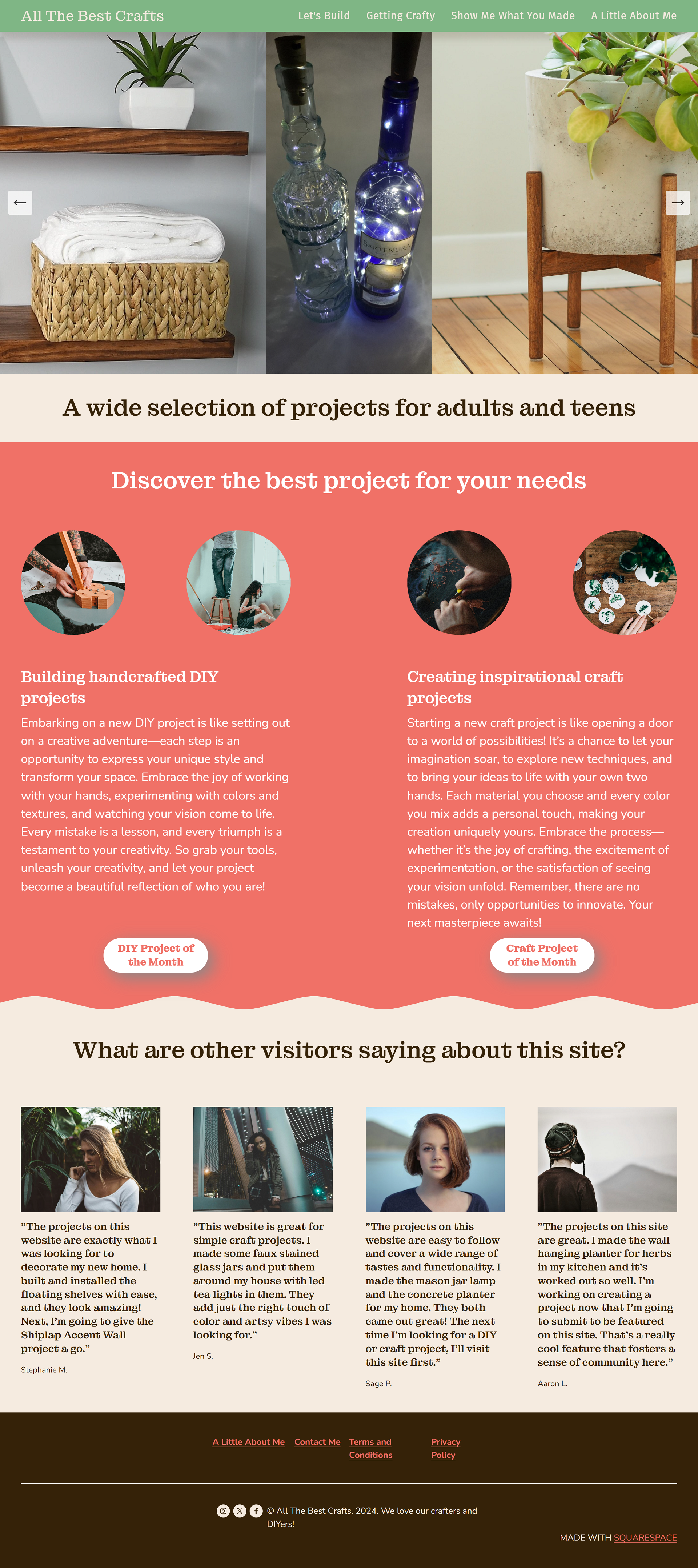 Squarespace Home page sample