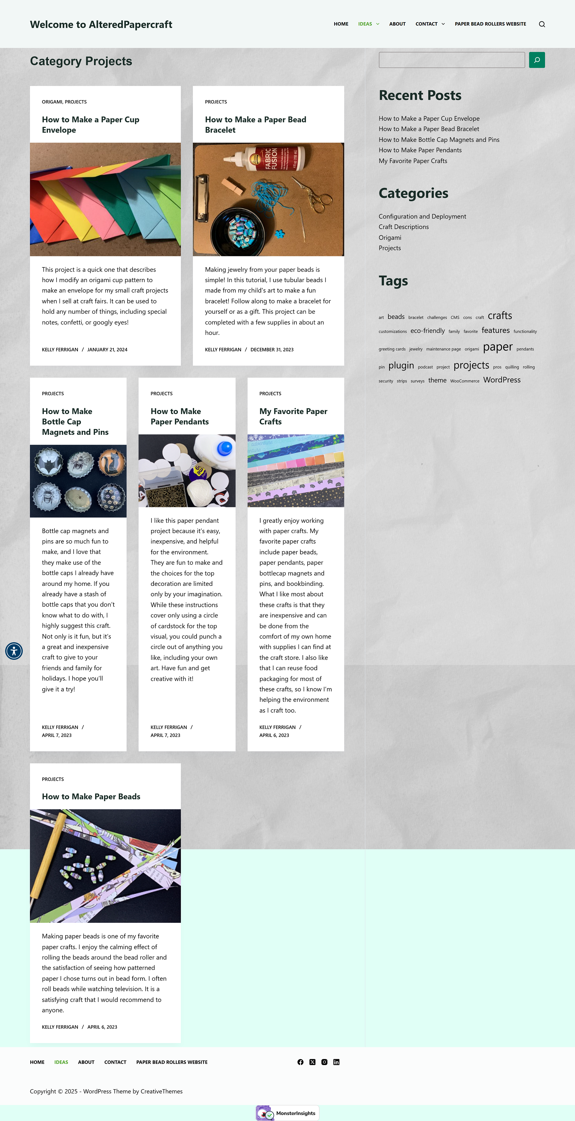 WordPress project topics page sample